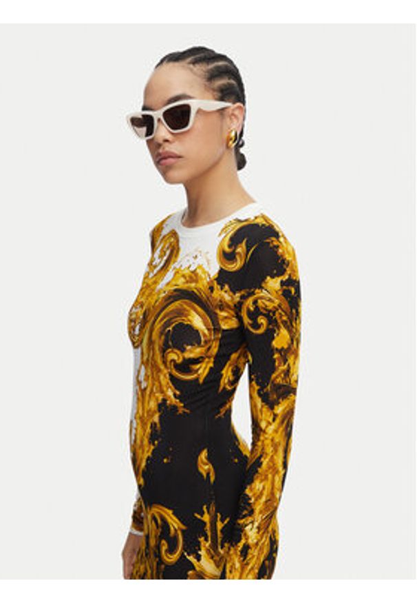 Versace Jeans Sukienka codzienna 80HAO9P0 JS547 Czarny Slim Fit. Okazja: na co dzień. Kolor: czarny. Materiał: wiskoza. Typ sukienki: proste. Styl: casual