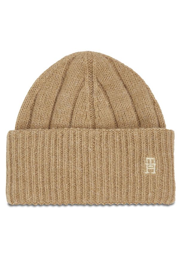 TOMMY HILFIGER - Tommy Hilfiger Czapka Th Timeless Beanie AW0AW15307 Beżowy. Kolor: beżowy. Materiał: syntetyk