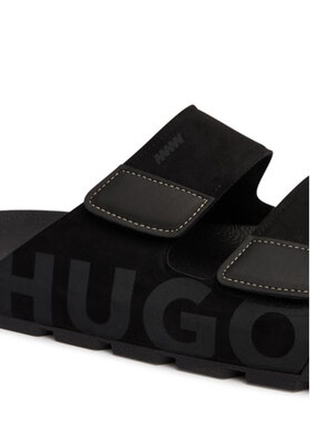 Hugo - HUGO Klapki Evander 50563303 Czarny. Kolor: czarny. Materiał: materiał