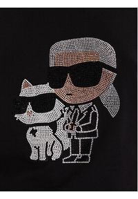 Karl Lagerfeld - KARL LAGERFELD T-Shirt A1W17131 Czarny Regular Fit. Typ kołnierza: dekolt w karo. Kolor: czarny. Materiał: bawełna #3