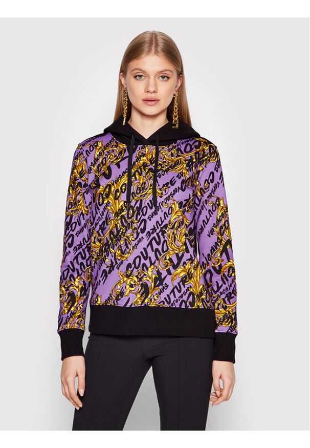 Bluza Versace Jeans Couture. Typ kołnierza: kołnierzyk włoski. Kolor: fioletowy. Materiał: bawełna