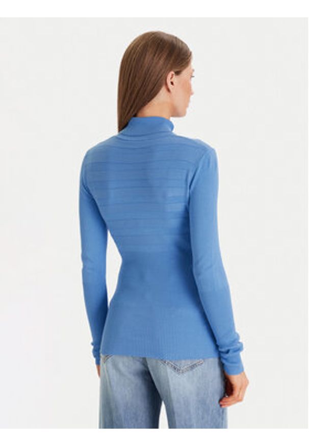 Morgan Golf 132-MENTOS.M Niebieski Slim Fit. Typ kołnierza: golf. Kolor: niebieski. Materiał: wiskoza