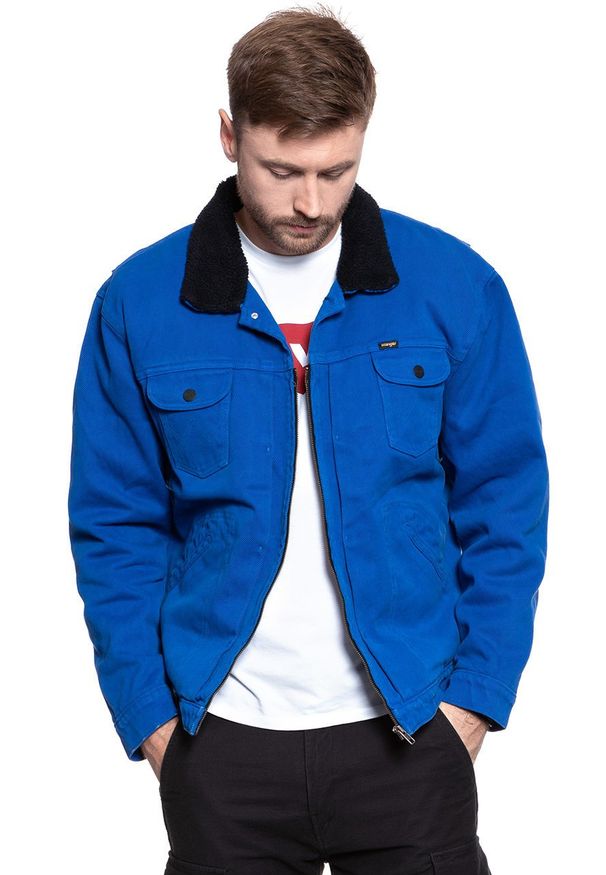 Wrangler - KURTKA ZIMOWA WRANGLER TWILL SHERPA COBALT BLUE W4A7W2B09 112129076. Sezon: zima