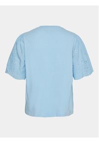 YAS T-Shirt Lex 26033890 Niebieski Regular Fit. Kolor: niebieski. Materiał: bawełna