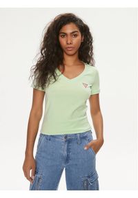 Guess T-Shirt W2YI45 J1314 Zielony Slim Fit. Kolor: zielony. Materiał: bawełna #1