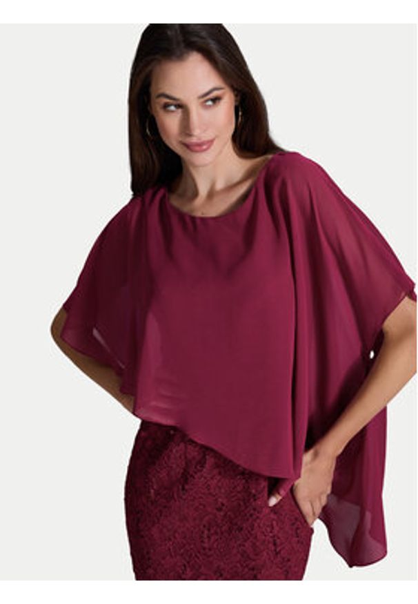 Swing Sukienka koktajlowa 77760410 Bordowy Regular Fit. Kolor: czerwony. Materiał: syntetyk. Styl: wizytowy