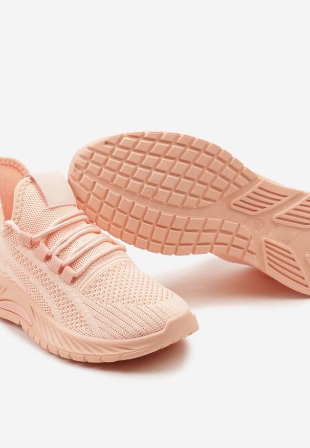 Born2be - Różowe Sznurowane Buty Sportowe na Grubszej Podeszwie Unamarie. Okazja: na spacer. Kolor: różowy. Materiał: dresówka, jeans. Szerokość cholewki: normalna. Sport: turystyka piesza