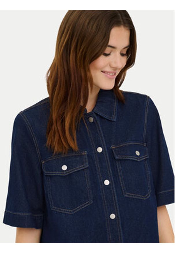 only - ONLY Sukienka jeansowa Belle 15324384 Granatowy Regular Fit. Kolor: niebieski. Materiał: bawełna