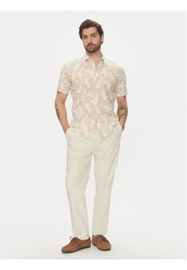 Pierre Cardin Koszula C6 45017.0484 Beżowy Modern Fit. Kolor: beżowy. Materiał: bawełna