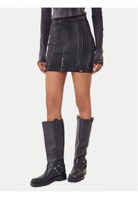 Guess Jeans Spódnica mini W5BD1H KCTT1 Szary Slim Fit. Kolor: szary. Materiał: bawełna