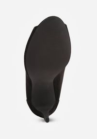 Renee - Czarne Ażurowe Sandały Vices na Szpilce Selith. Okazja: na co dzień. Nosek buta: otwarty. Kolor: czarny. Materiał: jeans. Wzór: ażurowy. Obcas: na szpilce. Styl: casual, elegancki, wizytowy. Wysokość obcasa: średni #9