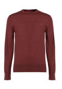 AllSaints Sweter wełniany męski kolor bordowy. Okazja: na co dzień. Kolor: czerwony. Materiał: wełna. Długość rękawa: długi rękaw. Długość: długie. Styl: casual #4