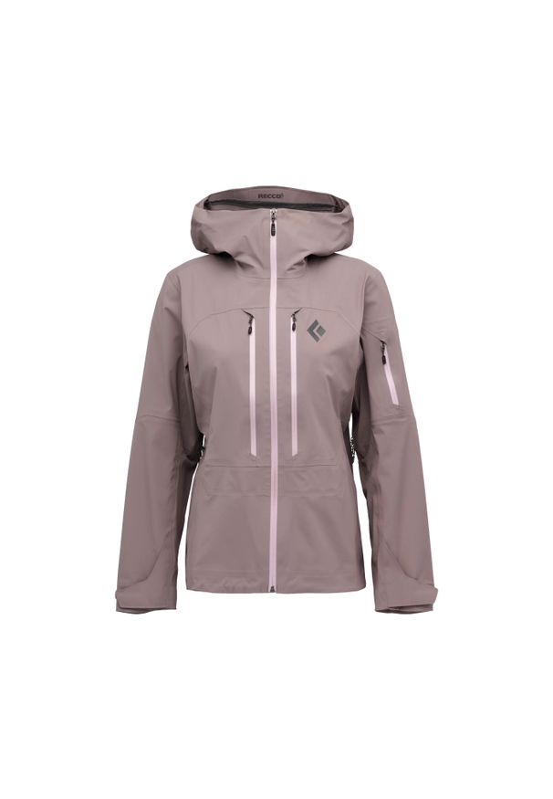 Kurtka narciarska damska izolowana Black Diamond Recon LT. Kolor: fioletowy. Sezon: zima. Sport: narciarstwo