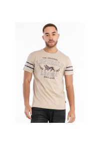 Koszulka Lonsdale Brouster. Kolor: brązowy, beżowy, wielokolorowy. Wzór: aplikacja #1