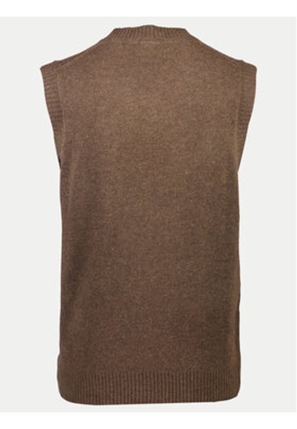 Lindbergh Sweter 30-800221 Brązowy Relaxed Fit. Kolor: brązowy. Materiał: wełna