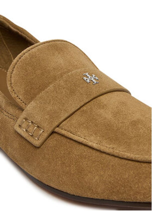 Tory Burch Lordsy Baller Loafe 179145 Brązowy. Kolor: brązowy. Materiał: skóra, zamsz