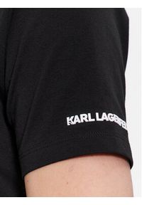 Karl Lagerfeld - KARL LAGERFELD T-Shirt 755401 541221 Czarny Regular Fit. Typ kołnierza: dekolt w karo. Kolor: czarny. Materiał: bawełna