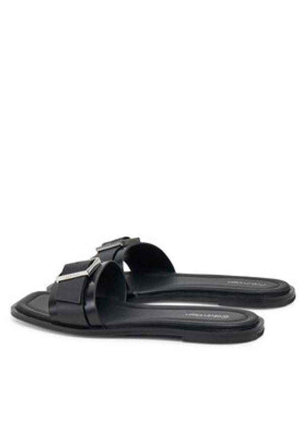 Calvin Klein Klapki Flat Slide W/Buckle - Lth HW0HW02490 Czarny. Kolor: czarny. Materiał: skóra