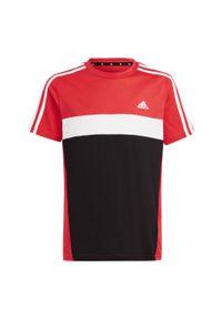 Adidas - Koszulka Tiberio 3-Stripes Colorblock Cotton Kids. Kolor: czerwony, biały, wielokolorowy, czarny. Sport: joga i pilates