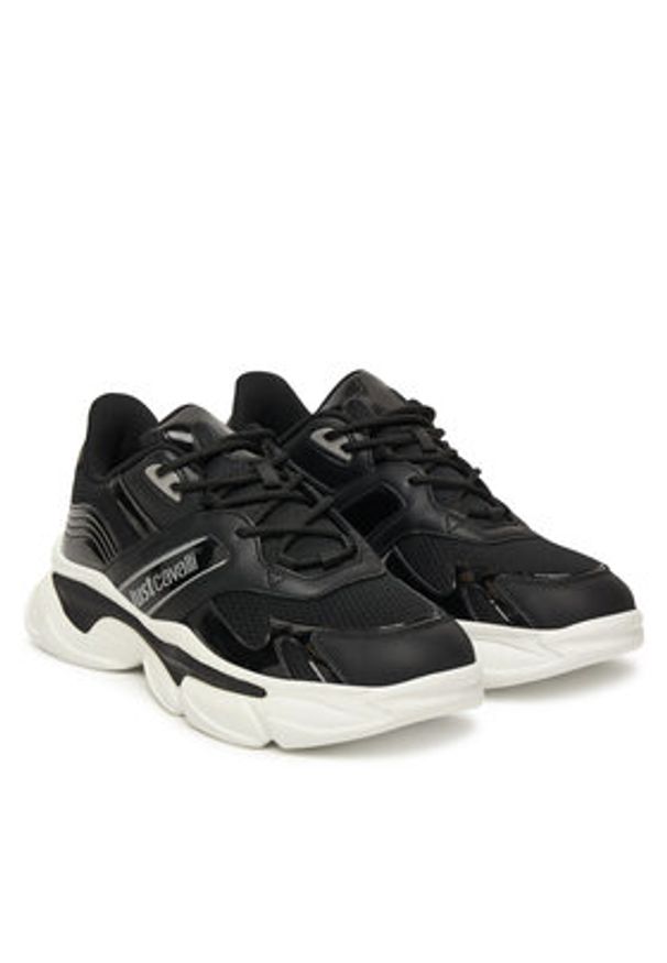 Just Cavalli Sneakersy 79QA3SA1 ZSD34 Czarny. Kolor: czarny. Materiał: materiał