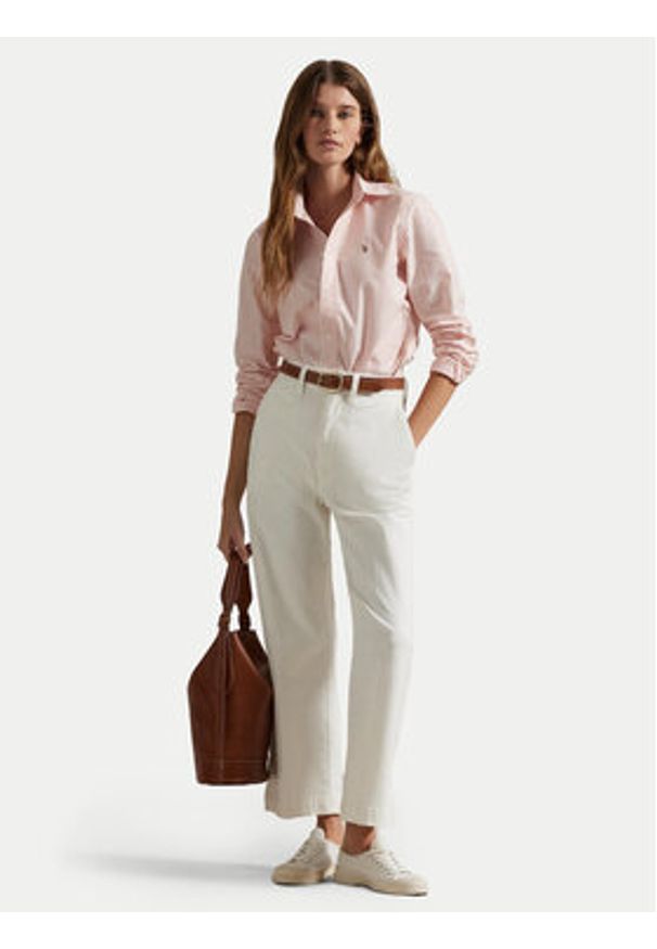 Polo Ralph Lauren Koszula 211941508005 Różowy Slim Fit. Typ kołnierza: polo. Kolor: różowy. Materiał: bawełna