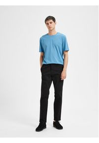 Selected Homme Chinosy New 16087663 Czarny Slim Fit. Kolor: czarny. Materiał: bawełna
