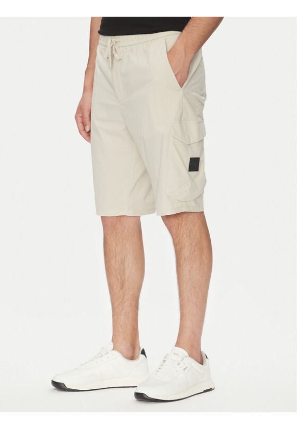 BOSS Szorty sportowe S_Urbanex-Cargo 50534318 Beżowy Tapered Fit. Kolor: beżowy. Styl: sportowy