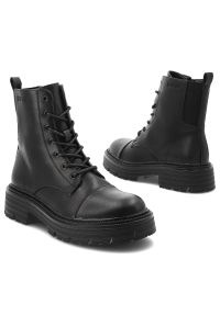 Big-Star - Czarne Glany Big Star Ocieplane Obuwie Damskie. Kolor: czarny. Materiał: materiał, skóra. Szerokość cholewki: normalna. Sezon: zima, jesień. Styl: elegancki, klasyczny #2