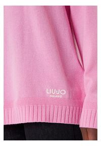 Liu Jo Sport Golf TF5179 MS026 Różowy Regular Fit. Typ kołnierza: golf. Kolor: różowy. Materiał: wełna. Styl: sportowy #5