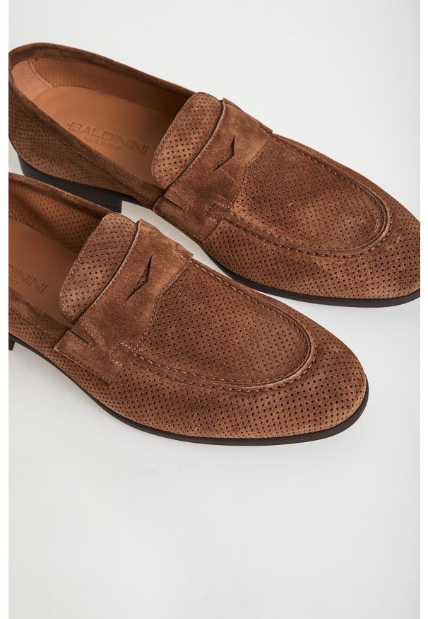 Baldinini - Mokasyny męskie zamszowe BALDININI. Materiał: zamsz