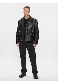Calvin Klein Jeans Kurtka skórzana J30J323398 Czarny Oversize. Kolor: czarny. Materiał: skóra #5