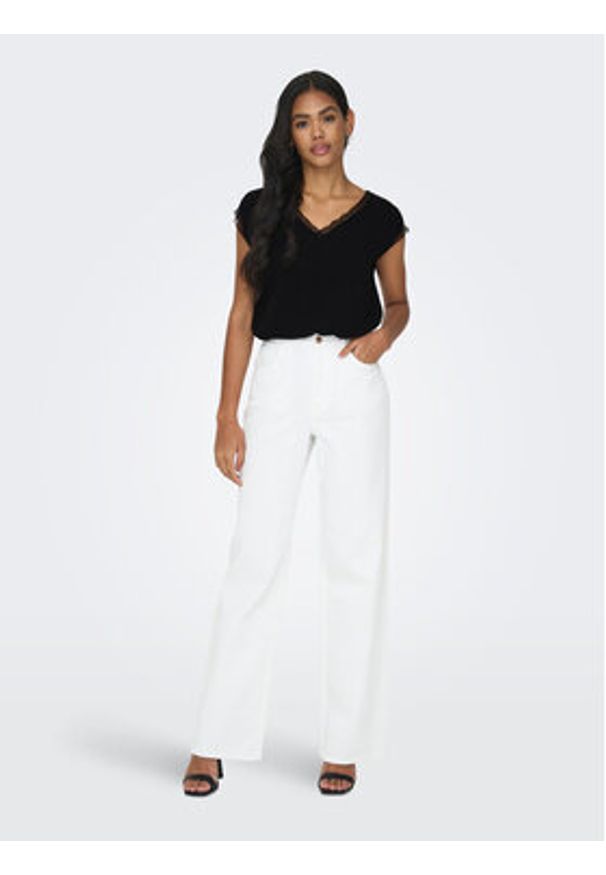 only - ONLY Bluzka 15252241 Czarny Regular Fit. Kolor: czarny. Materiał: wiskoza