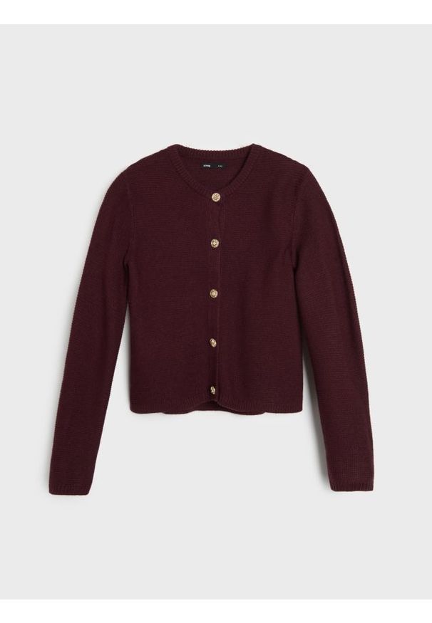 Sinsay - Sweter z ozdobnymi guzikami - czerwony. Kolor: czerwony