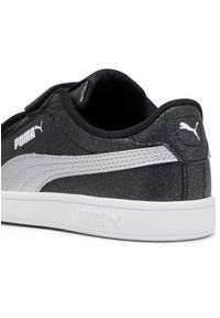 Puma - Dziecięce sneakersy Smash 3.0 Glitz Glam PUMA Black Silver White Metallic. Kolor: biały, wielokolorowy, czarny, szary. Materiał: skóra, syntetyk, materiał. Szerokość cholewki: normalna