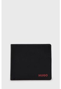 Hugo - HUGO portfel skórzany 50470755 męski kolor czarny. Kolor: czarny. Materiał: skóra #1