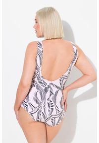 ULLA POPKEN - Damski Kostium kąpielowy safari dekolt w serce miękkie miseczki. Kolekcja: plus size. Kolor: czerwony, różowy, wielokolorowy. Materiał: poliester, elastan, poliamid, materiał