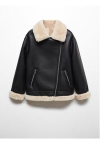 mango - Mango Kurtka z imitacji skóry Adri 67040444 Czarny Regular Fit. Kolor: czarny. Materiał: syntetyk #7