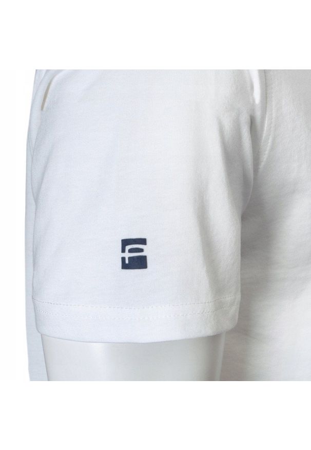 Męska Koszulka (T-Shirt) - Pako Jeans - Biała z Motorem Żużlowym. Okazja: na co dzień. Kolor: biały. Materiał: bawełna. Wzór: nadruk. Styl: casual
