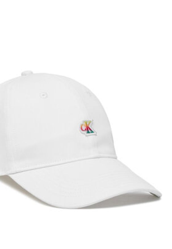 Calvin Klein Czapka z daszkiem Iridecent LV04D5133G Biały. Kolor: biały. Materiał: bawełna