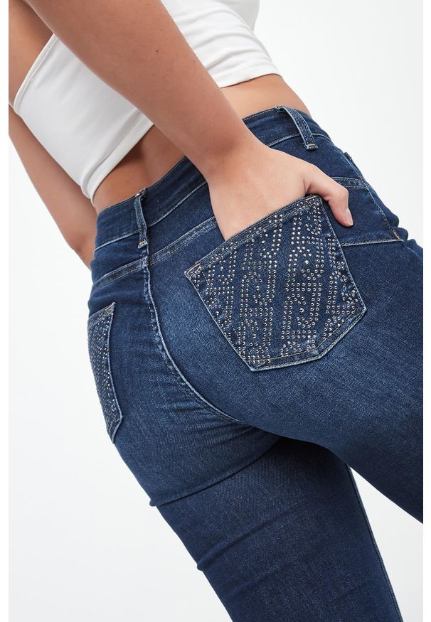 Liu Jo - Jeansy damskie z kryształkami LIU JO