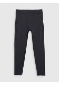 4f - 4F Legginsy do biegania w terenie szybkoschnące męskie - czarne L. Kolor: czarny
