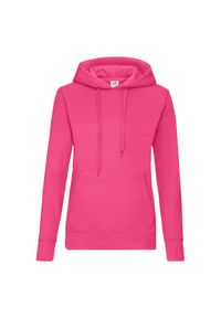 FRUIT OF THE LOOM - Bluza Damska Z Kapturem. Typ kołnierza: kaptur. Kolor: różowy