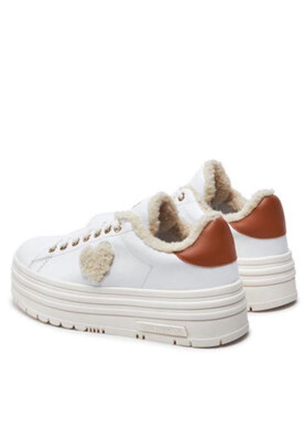 Love Moschino - LOVE MOSCHINO Sneakersy JA15366G0LIAR10A Biały. Kolor: biały. Materiał: skóra