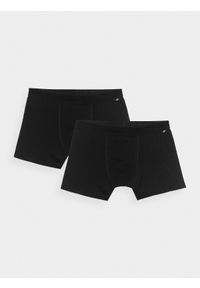 4f - 4F Bielizna bokserki (2-pack) męskie - czarna S. Kolor: czarny. Materiał: materiał, bawełna, guma, elastan #1