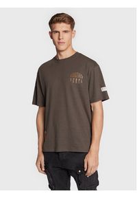 Redefined Rebel T-Shirt Marlow 211115 Brązowy Regular Fit. Kolor: brązowy. Materiał: bawełna