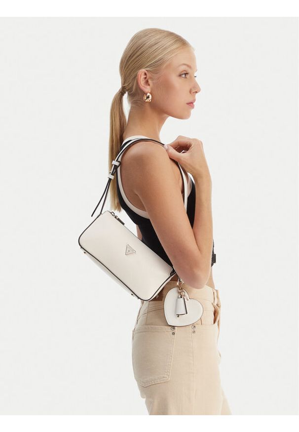 Guess Torebka Isobel Mini HWBG99 32720 Biały. Kolor: biały. Materiał: skórzane