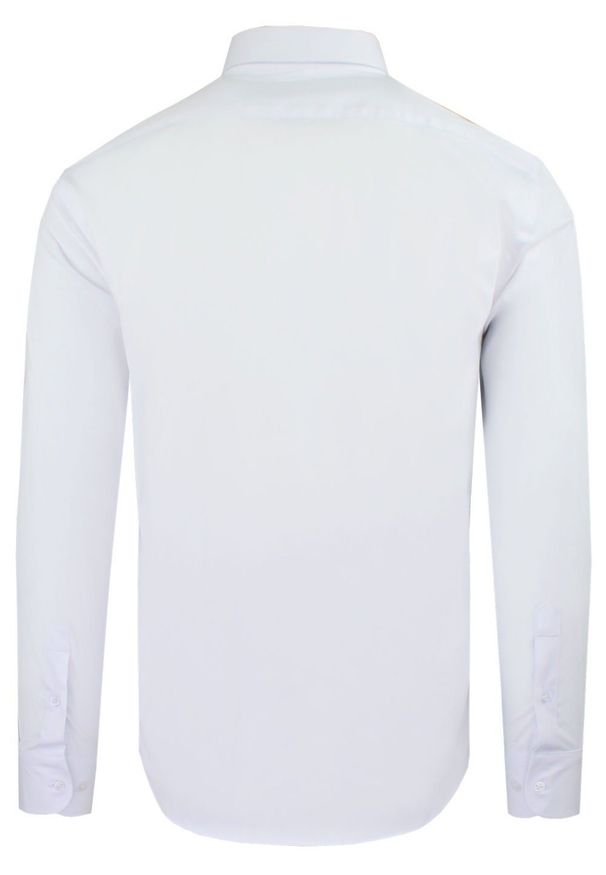 Delikatnie Taliowana Elegancka Koszula Męska - Victorio - Biała. Kolor: biały. Materiał: bawełna, elastan, poliester. Styl: elegancki