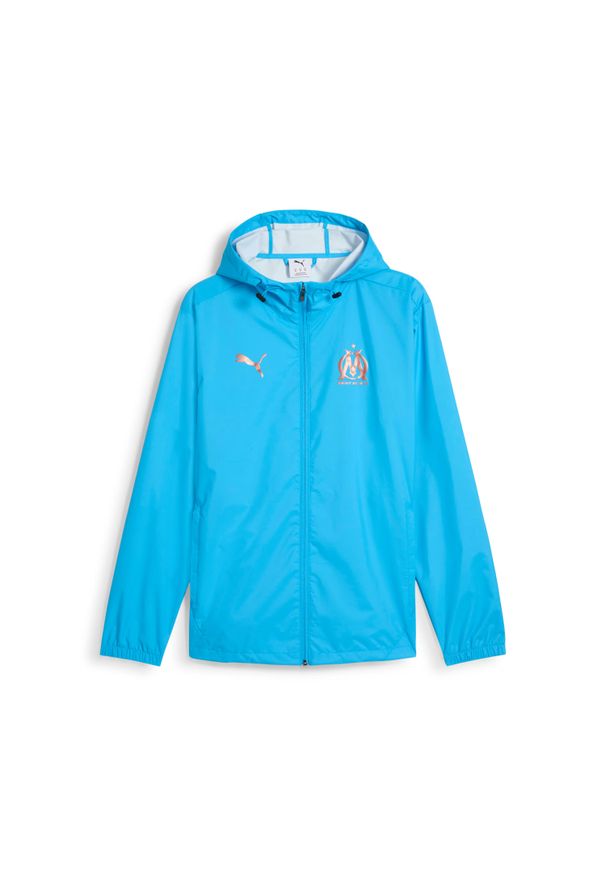 Puma - Kurtka z dresu OM 2023/24. Typ kołnierza: kaptur. Kolor: niebieski. Materiał: dresówka. Sport: piłka nożna