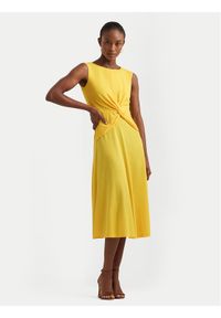 Lauren Ralph Lauren Sukienka codzienna 250872090008 Żółty Regular Fit. Okazja: na co dzień. Kolor: żółty. Materiał: syntetyk. Typ sukienki: proste. Styl: casual