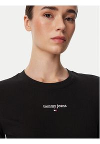 Tommy Jeans Bluzka Classic Logo DW0DW23248 Czarny Slim Fit. Kolor: czarny. Materiał: wiskoza #5